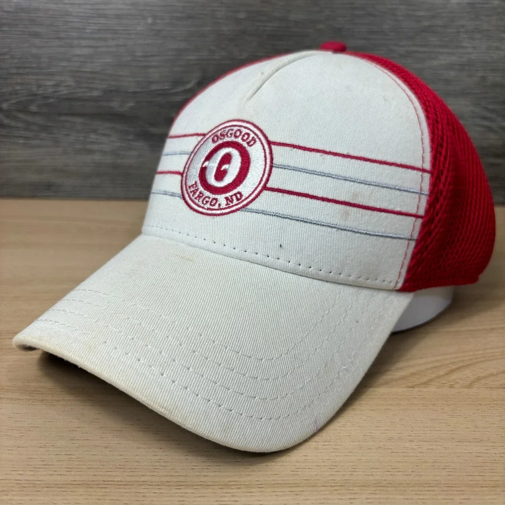 Osgood Hat Cap Strap Back Red White Fargo North Dakota One Size‎ Adjustable